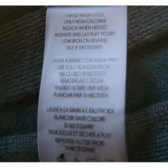 Calvin Klein Women Size L Dark Green Ribbed Collared Pullover Buttoned Sweater - Picture 6 of 9